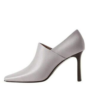 YDN Women Stylish High Heels Pumps Closed Square Toe Slip On Heeled Loafers